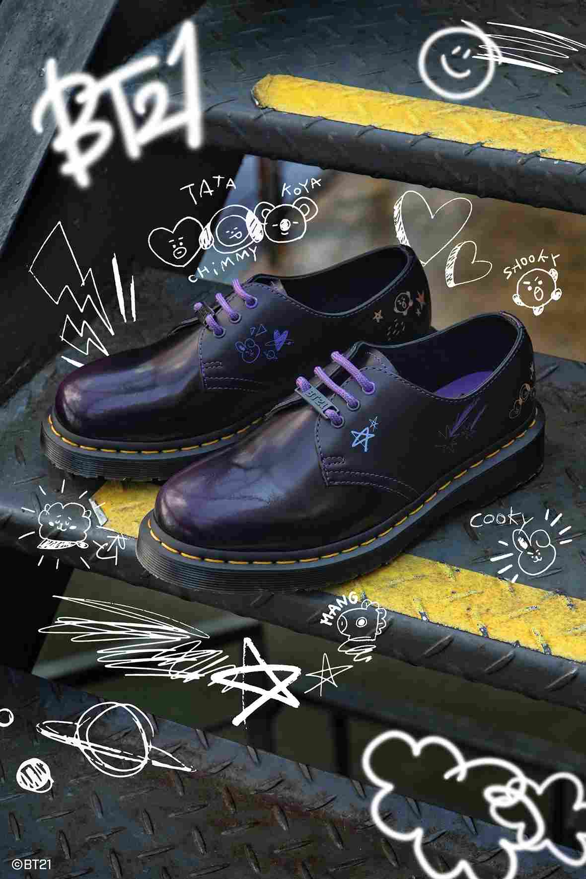 Dr. Martens. BT21. 1461 BT21 Leather Shoes. BTS.