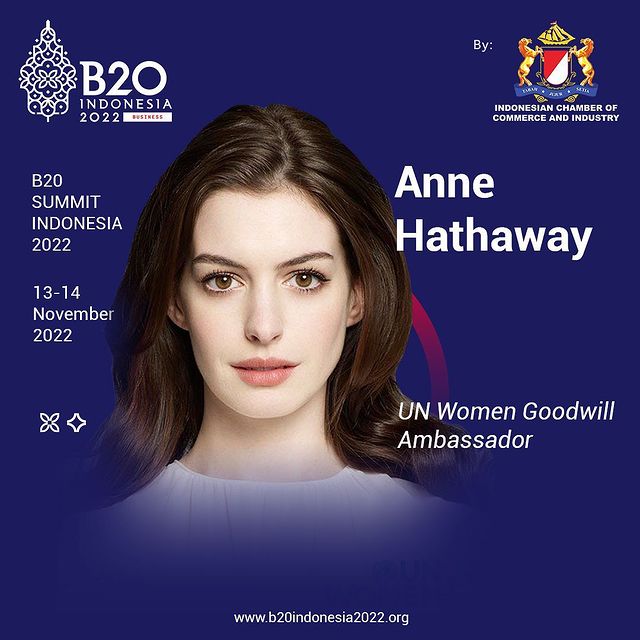 anne hathaway B20 Summit 2022 Bali