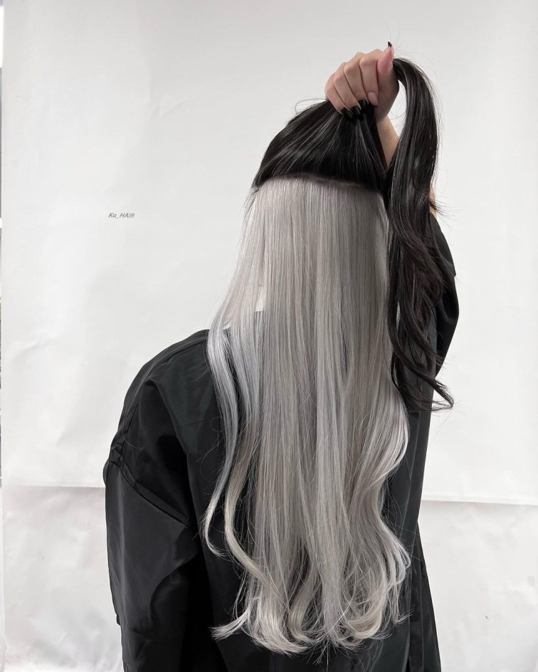 warna rambut bagian dalam, peekaboo hair, tren rambut