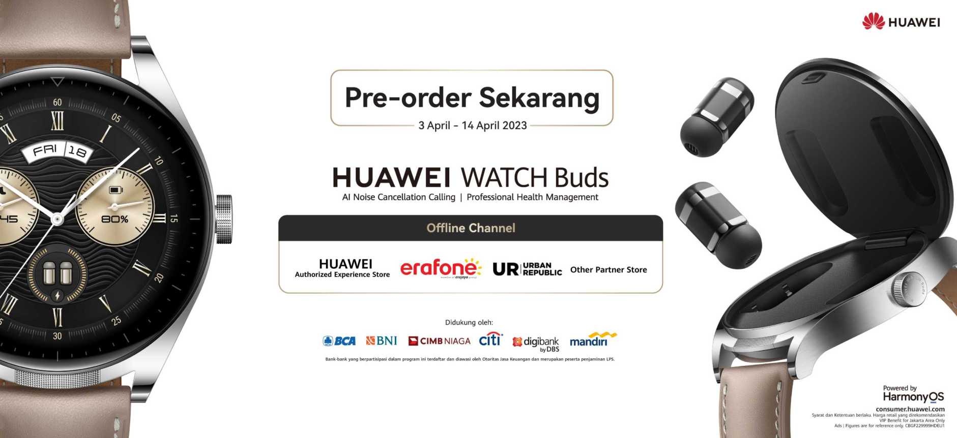 Huawei, HUAWEI WATCH Buds, TWS, Smartwatch, Canggih, Mudah, Praktis