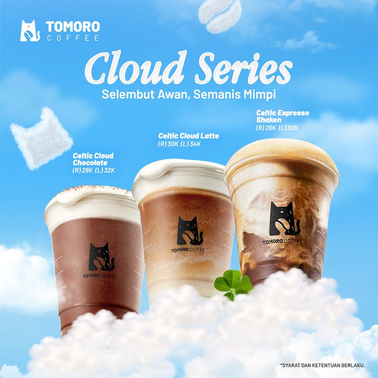 TOMORO COFFEE, Coffee, Kopi, Peluncuran, Ekspansi, Kolaborasi, Cloud, Series, Celtic Cloud, Unik