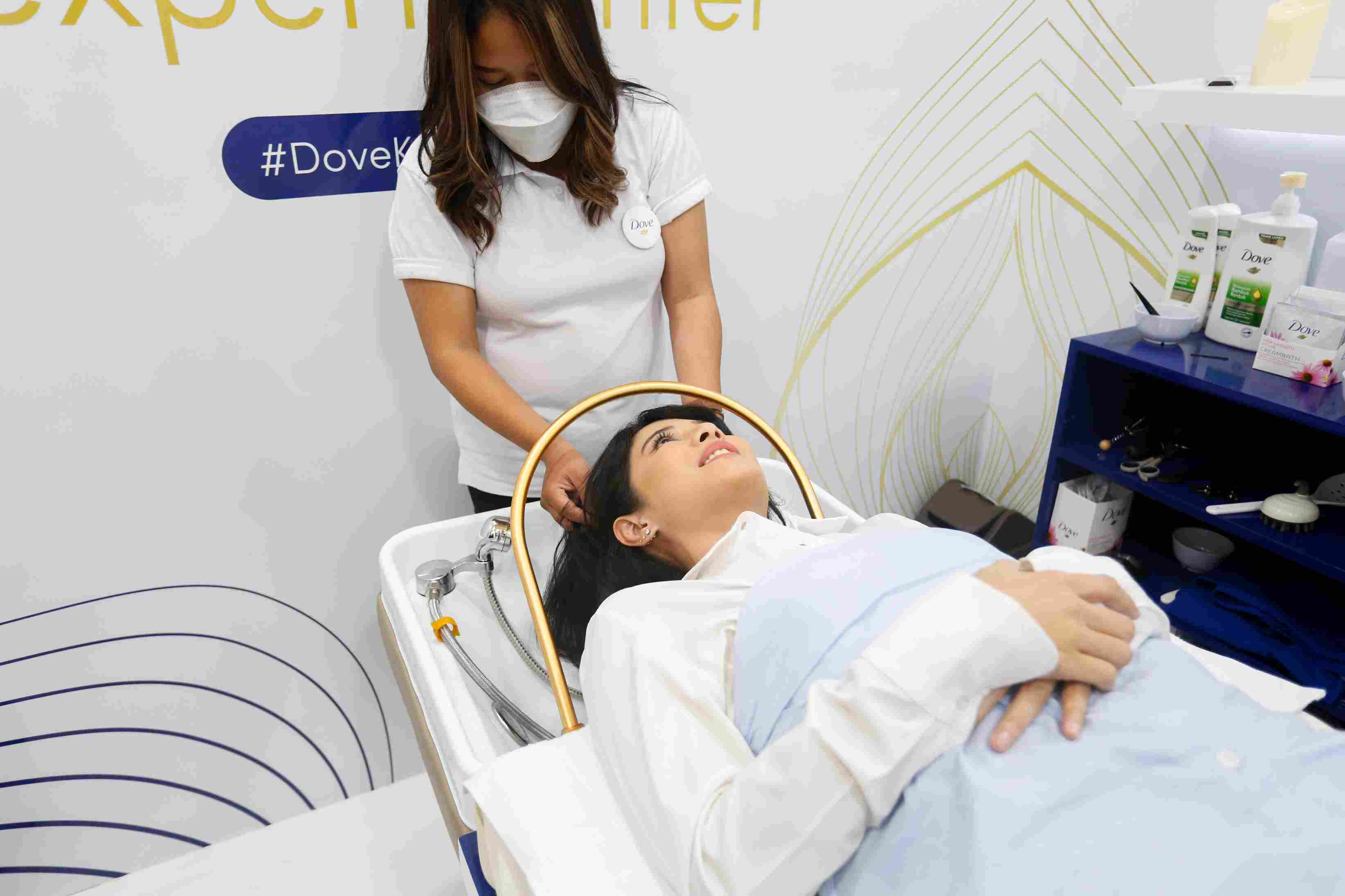 Water healing spa. Dove. Dove hairfall expert center. solusi rambut rontok. shampoo anti rontok.