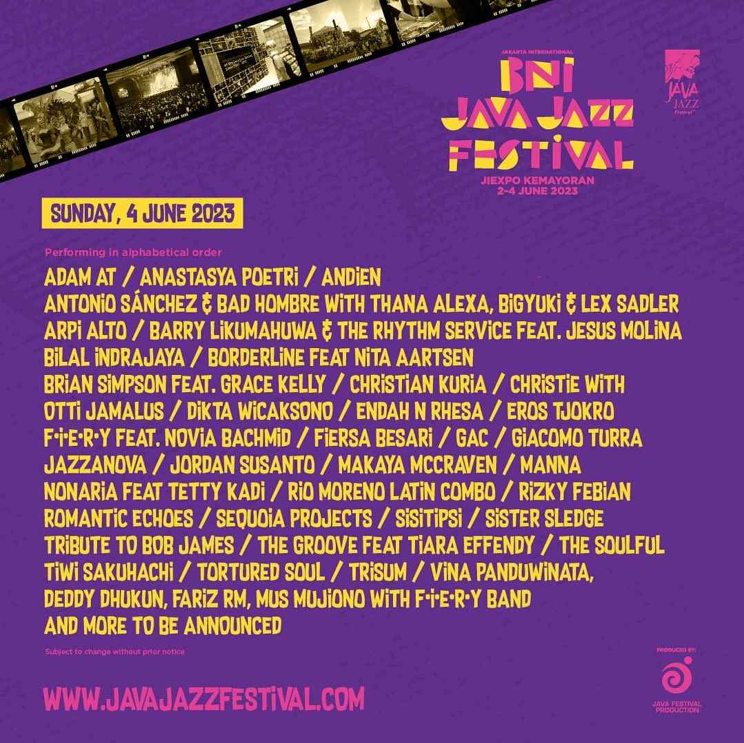 Line up Java Jazz 2023. Java Jazz Festival 2023. JJF 2023.