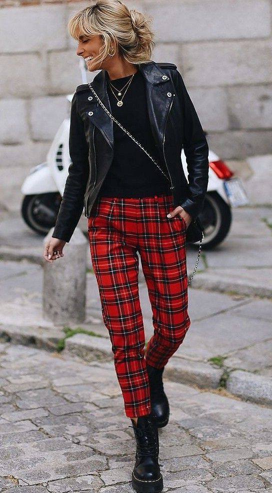 celana tartan wanita