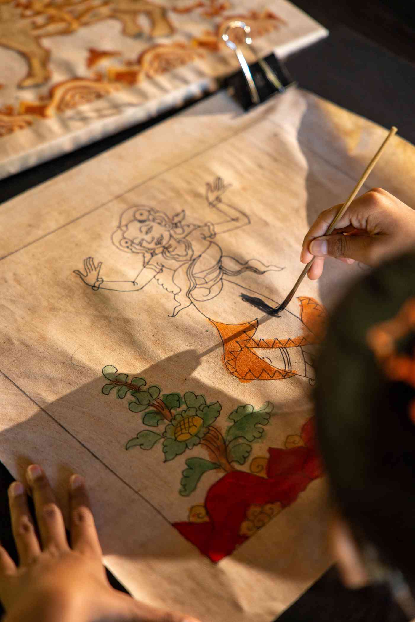 Kamasan Painting oleh Anak-Anak Bali di Bvlgari Resort Bali