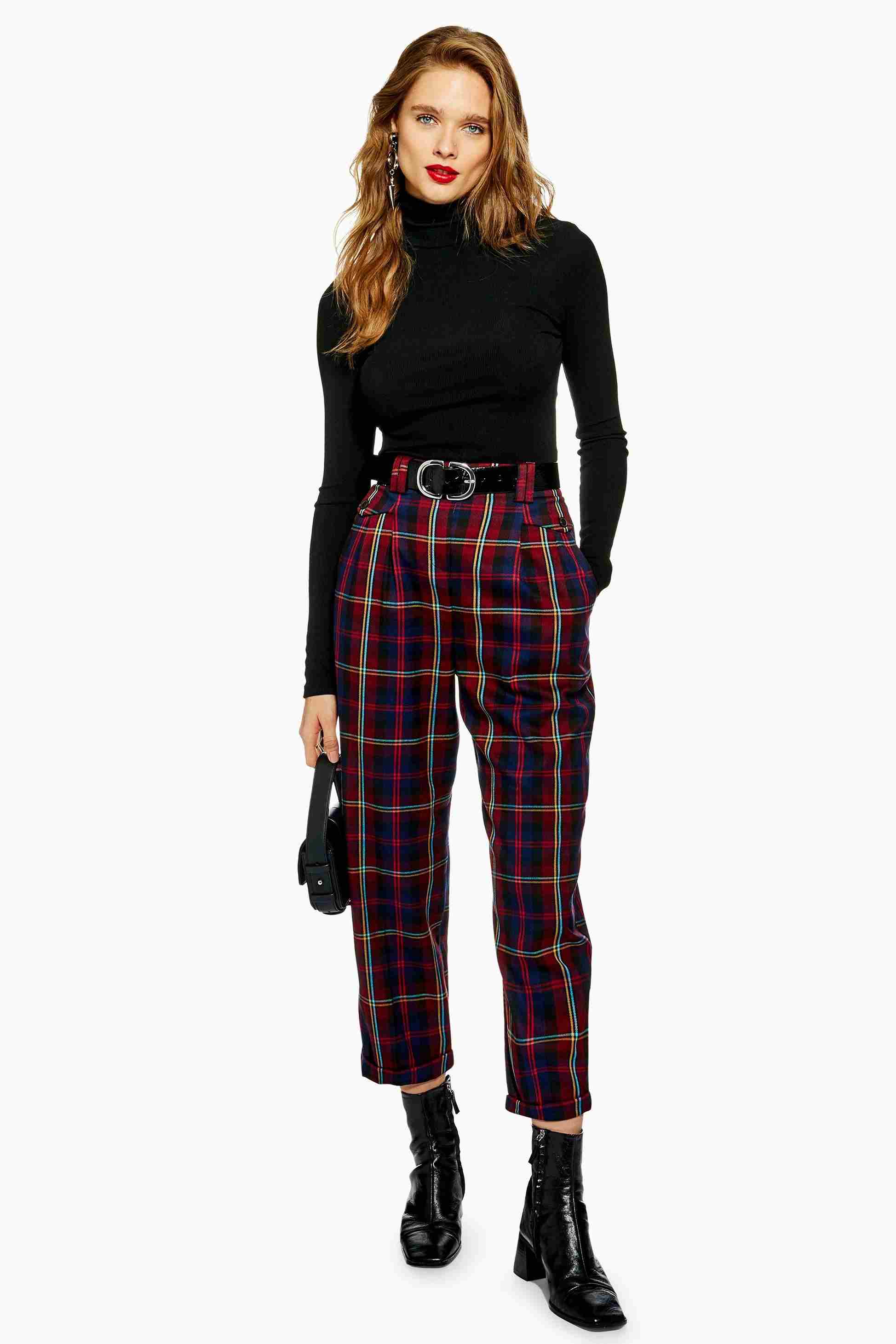 celana tartan wanita