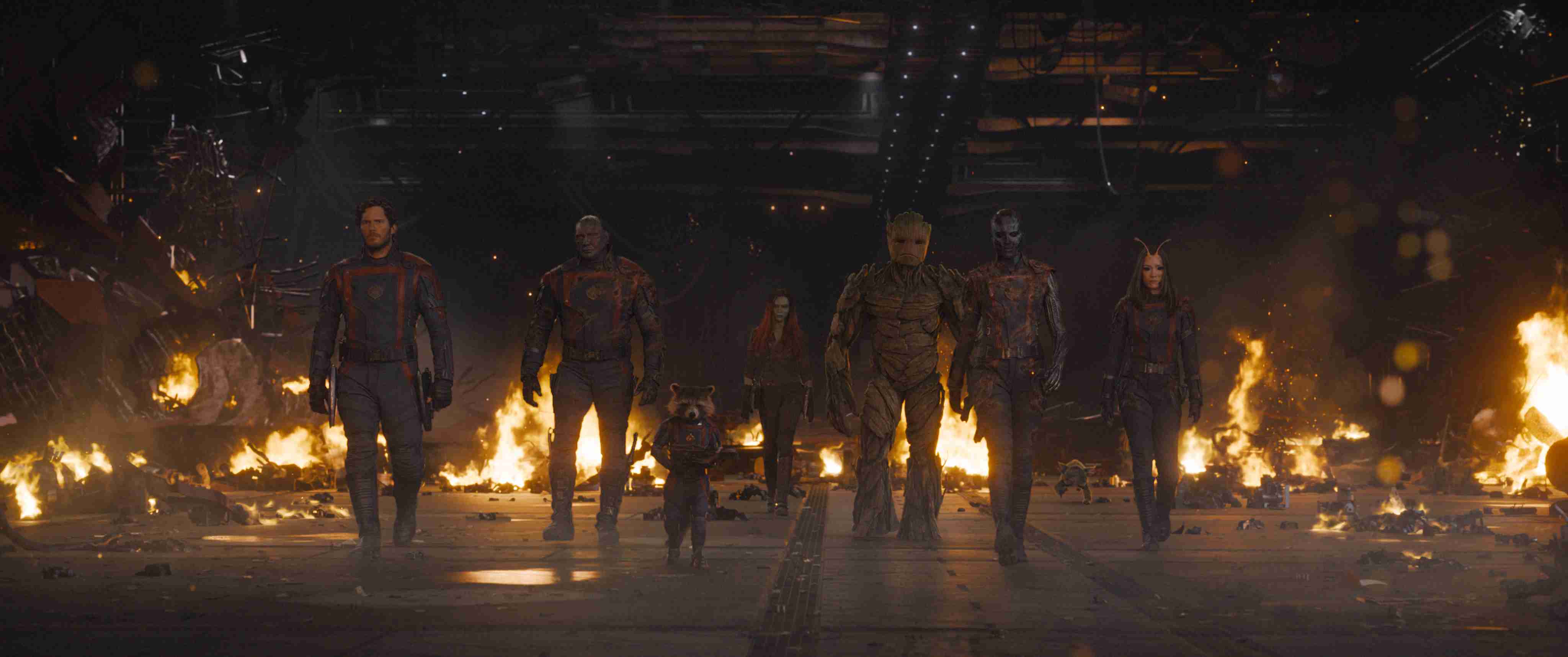 Guardian of The Galaxy Vol.3. Marvel Studios. Disney. Groot. Gamora. Rocket.