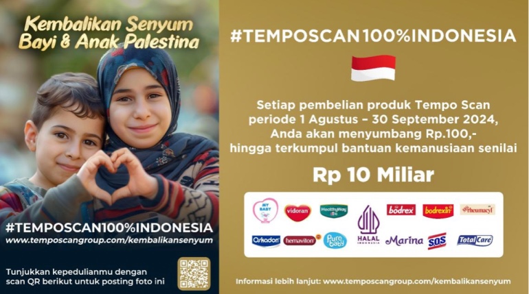 Palestina, Tempo Scan, donasi