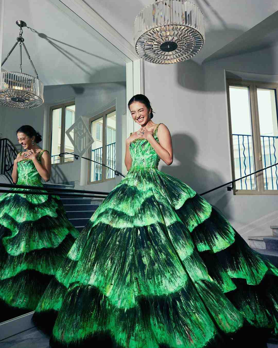 Raline Shah, Cannes Film Festival 2022, Wardah, Gaun, Hijau, Emerald
