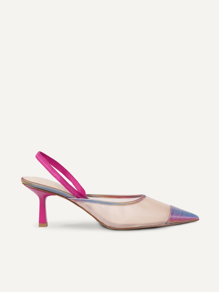 Pedro. Indonesia Exclusive Collection. Iridescene. Rina Mesh Slingback Pumps.