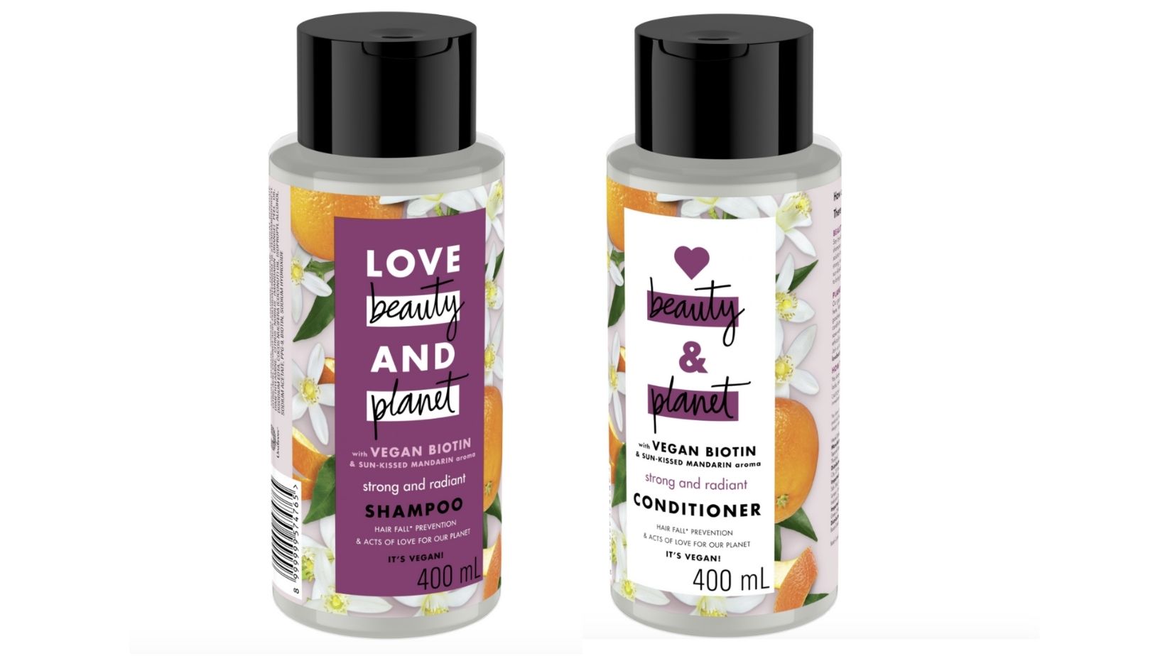 Love Beauty and Planet Vegan Biotin Anti Hair Fall Shampoo & Conditioner.