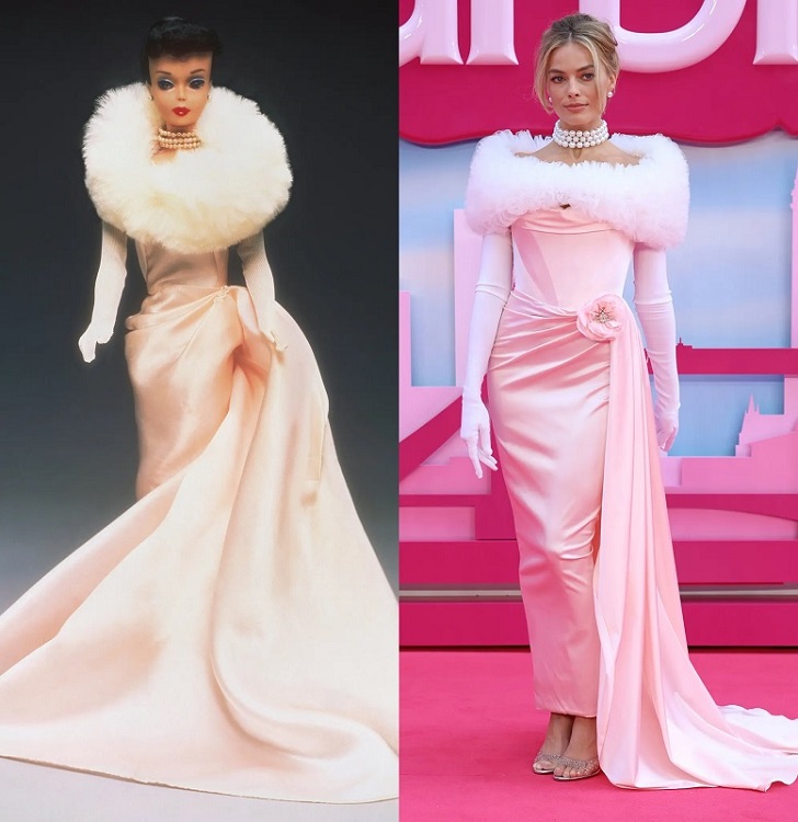gaya press tour margot robbie terinspirasi dari barbie