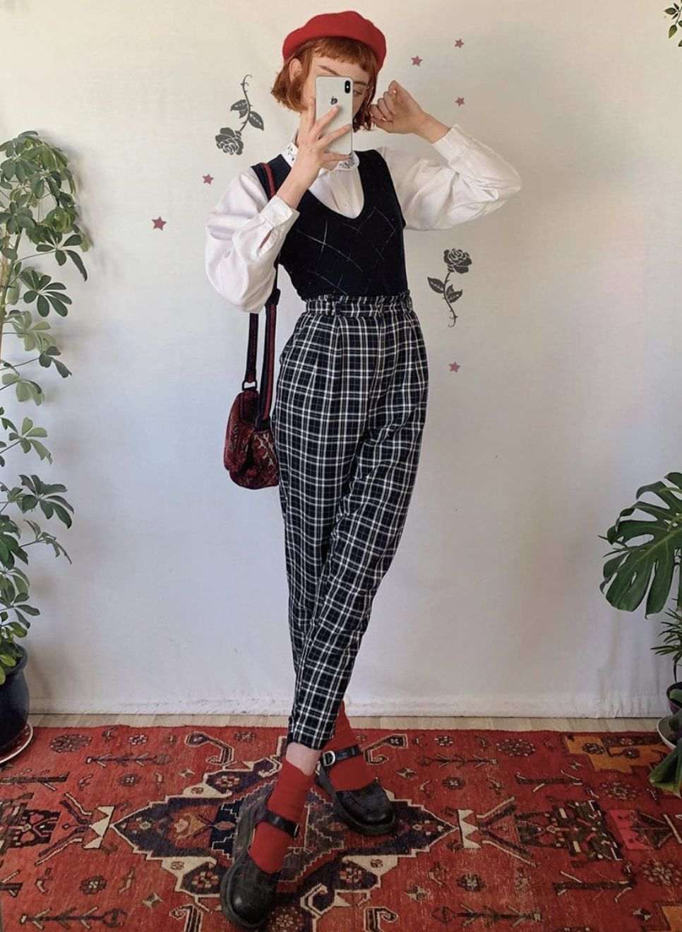 celana tartan wanita