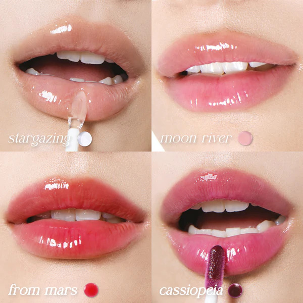 bibir glossy, lip gloss, bibir terhidrasi, rhode, summer fridays, from this island, secondate