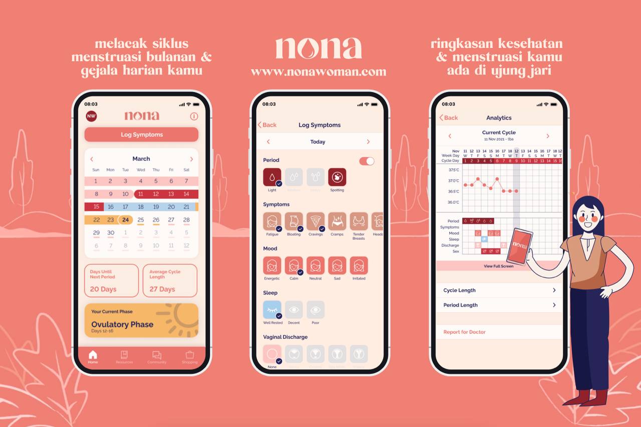 Nona Resmi Hadirkan Aplikasi Kalender Siklus Menstruasi 