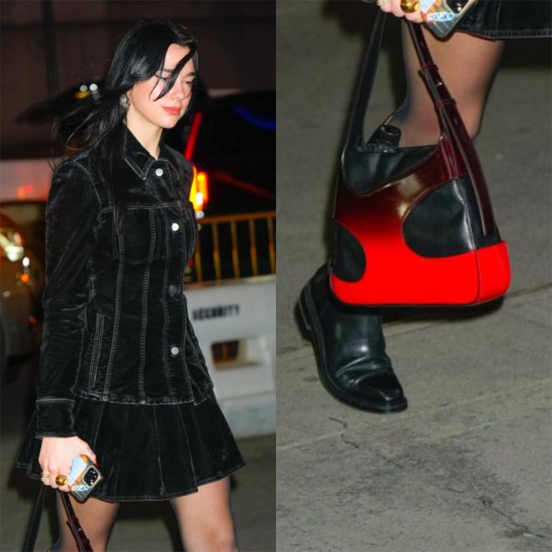 Dua Lipa Kenakan Tas Ferragamo Cutout Bag, Intip Gayanya!