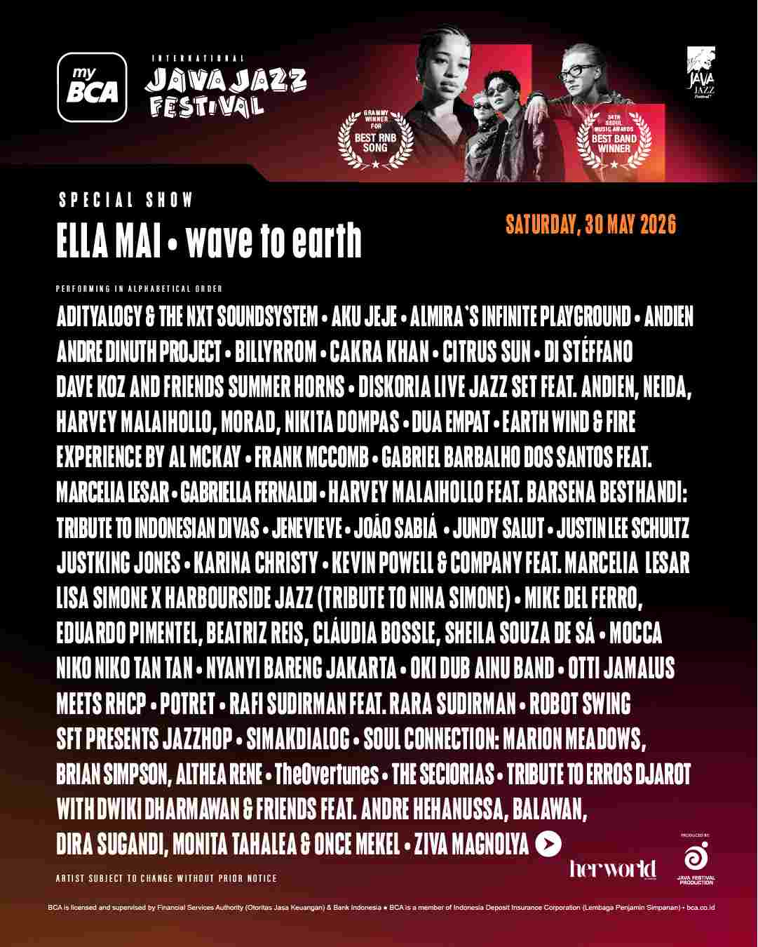 Event - Java Jazz Festival 2026 (LINE UP DAY 2)