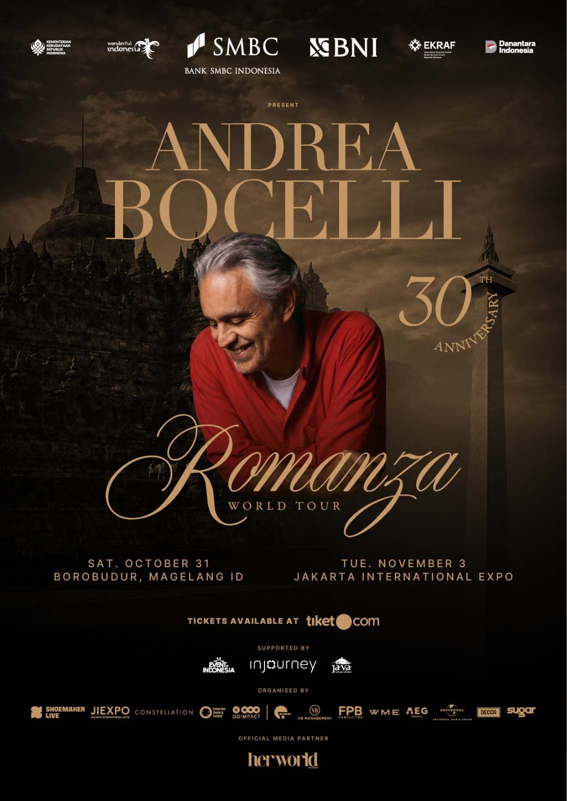 Andrea Bocelli Romanza 30th Anniversary World Tour 
