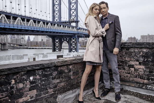 David Duchovny dan Martha Hunt untuk London Fog